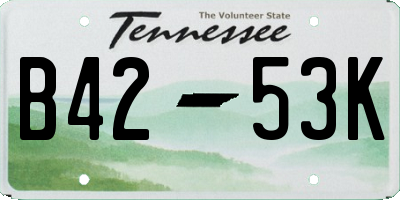 TN license plate B4253K