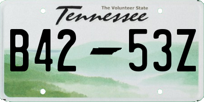 TN license plate B4253Z