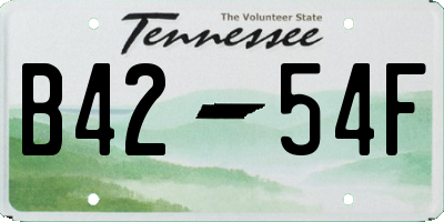 TN license plate B4254F