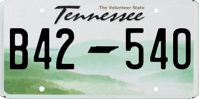 TN license plate B4254O