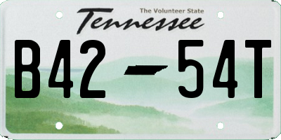 TN license plate B4254T