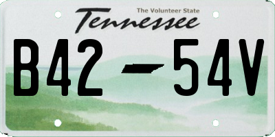TN license plate B4254V