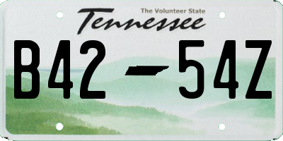 TN license plate B4254Z