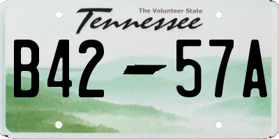TN license plate B4257A