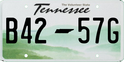 TN license plate B4257G
