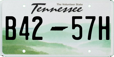 TN license plate B4257H