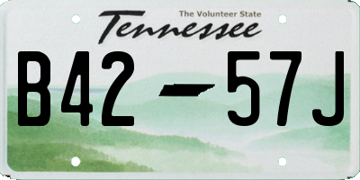 TN license plate B4257J