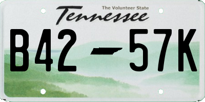 TN license plate B4257K