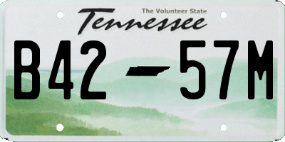 TN license plate B4257M