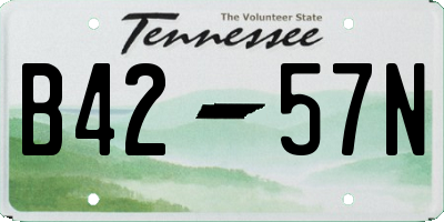 TN license plate B4257N