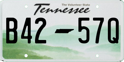 TN license plate B4257Q
