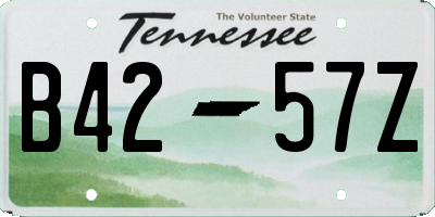 TN license plate B4257Z