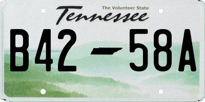 TN license plate B4258A