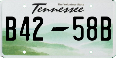 TN license plate B4258B