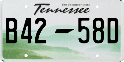 TN license plate B4258D