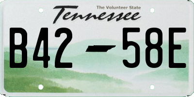 TN license plate B4258E