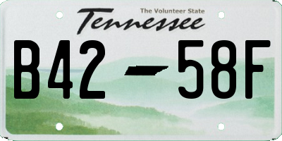 TN license plate B4258F