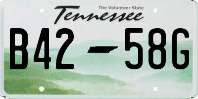 TN license plate B4258G