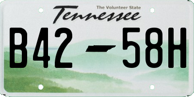 TN license plate B4258H