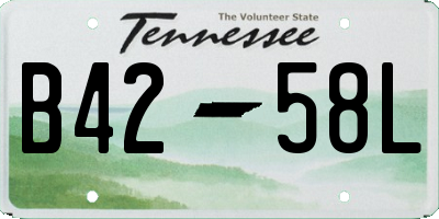 TN license plate B4258L