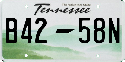TN license plate B4258N