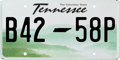 TN license plate B4258P