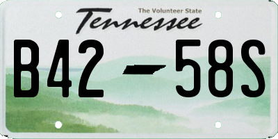 TN license plate B4258S