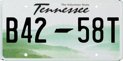 TN license plate B4258T