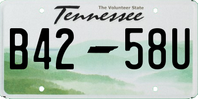 TN license plate B4258U
