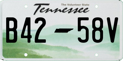 TN license plate B4258V