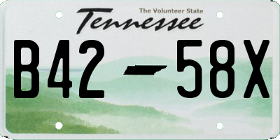 TN license plate B4258X