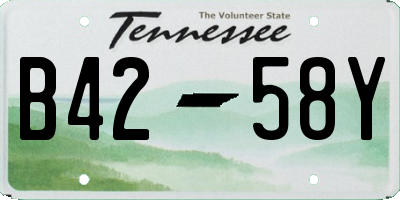 TN license plate B4258Y