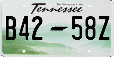 TN license plate B4258Z