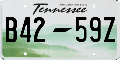 TN license plate B4259Z