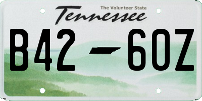 TN license plate B4260Z