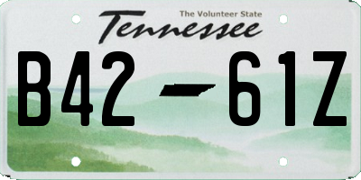 TN license plate B4261Z