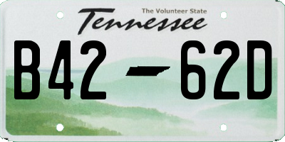 TN license plate B4262D