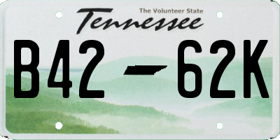 TN license plate B4262K