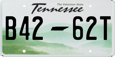 TN license plate B4262T