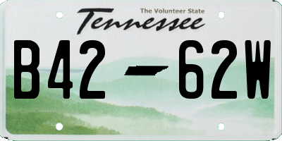 TN license plate B4262W