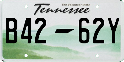 TN license plate B4262Y