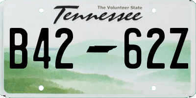 TN license plate B4262Z