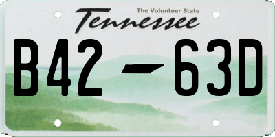 TN license plate B4263D