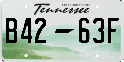 TN license plate B4263F