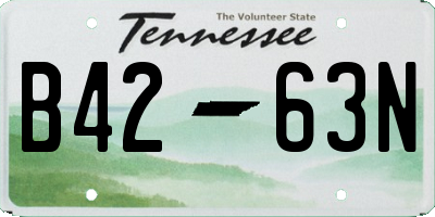 TN license plate B4263N