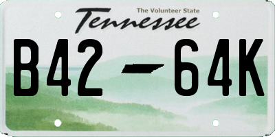 TN license plate B4264K