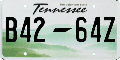 TN license plate B4264Z