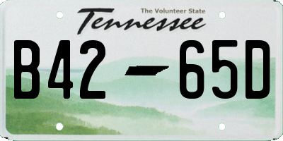 TN license plate B4265D