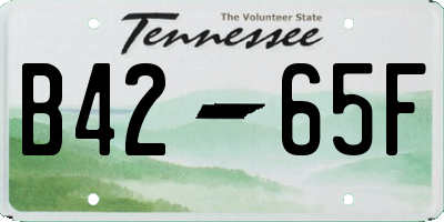 TN license plate B4265F
