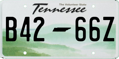 TN license plate B4266Z